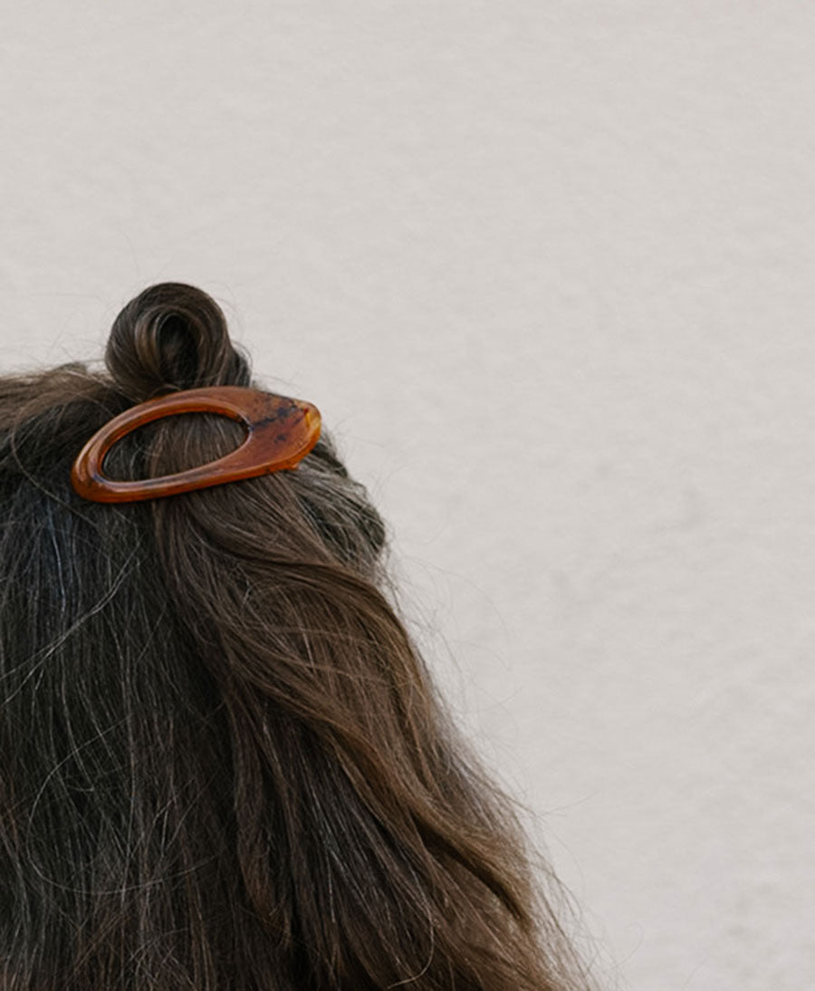 Flache Haarklammer ALMA - Cognac Tortoise