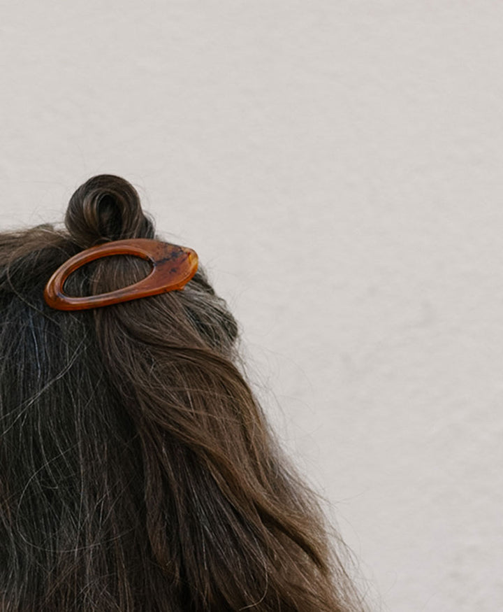 Flache Haarklammer ALMA - Cognac Tortoise
