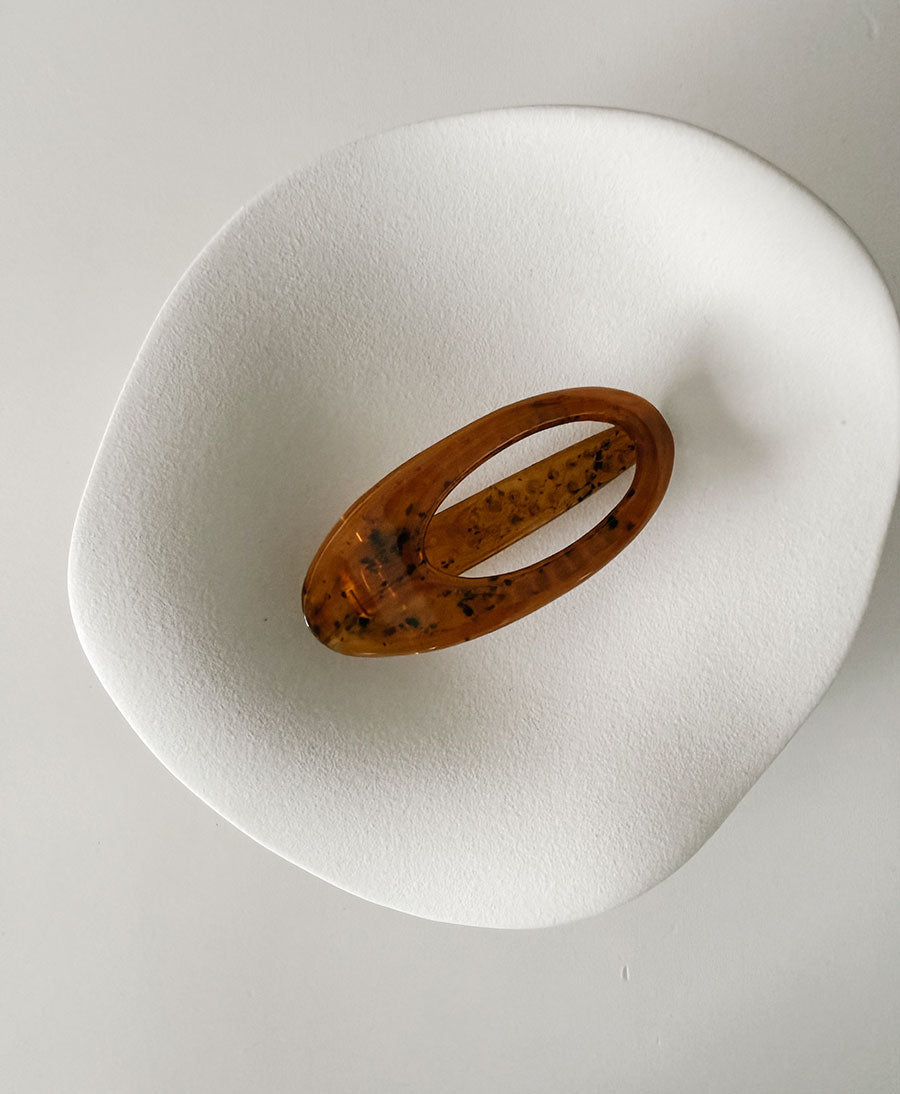 Flache Haarklammer ALMA - Cognac Tortoise