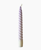 Spiral Stabkerze Zweifarbig Allumee in Creme / Flieder