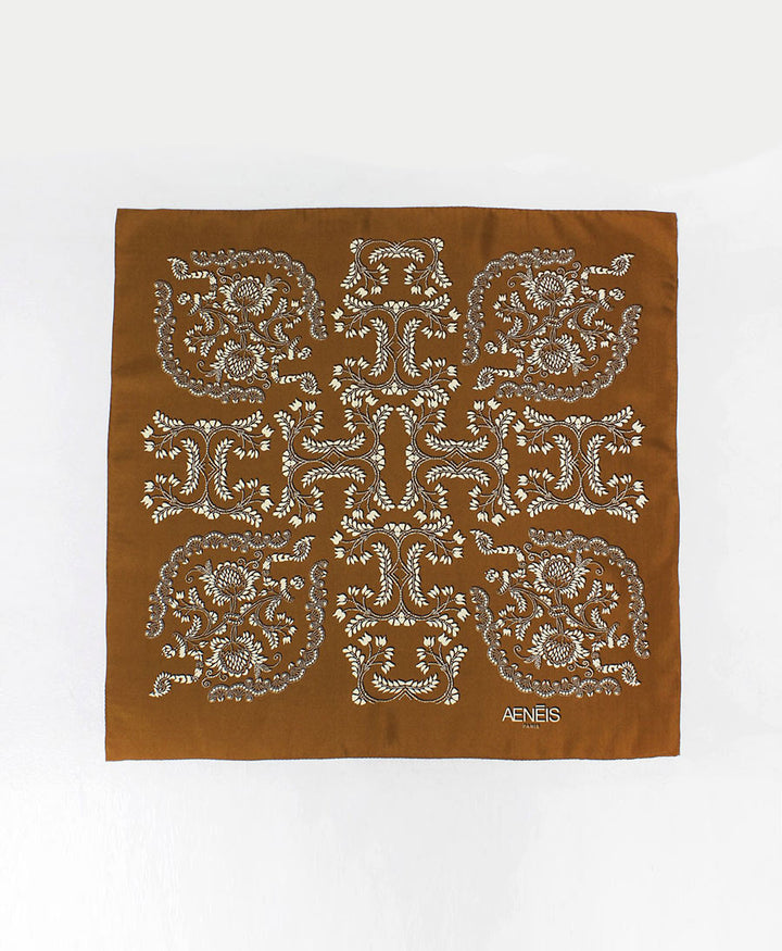 Seiden-Foulard "Grano Silk Scarf" - Coffee