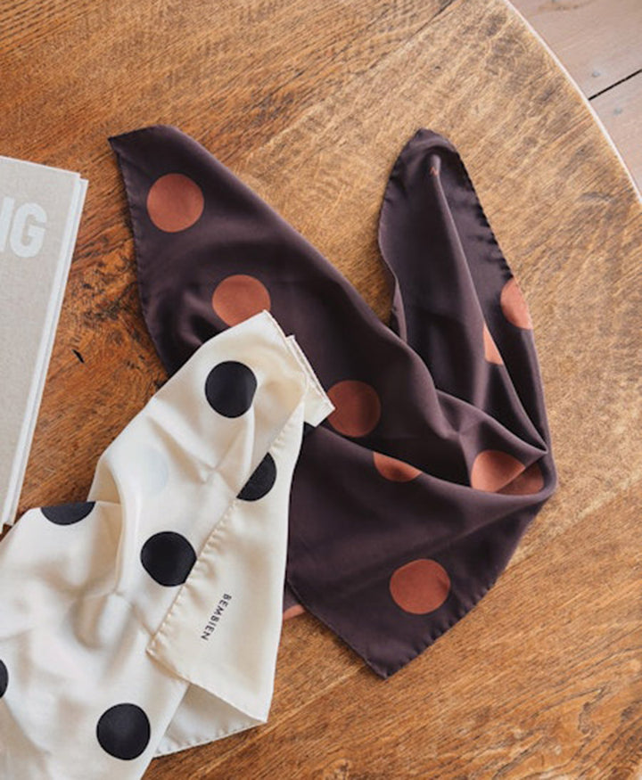 Seiden-Foulard "Pois Scarf" - Cocoa