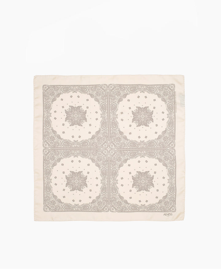 Seiden-Foulard "Minimal Bandana Silk Scarf" - Latte
