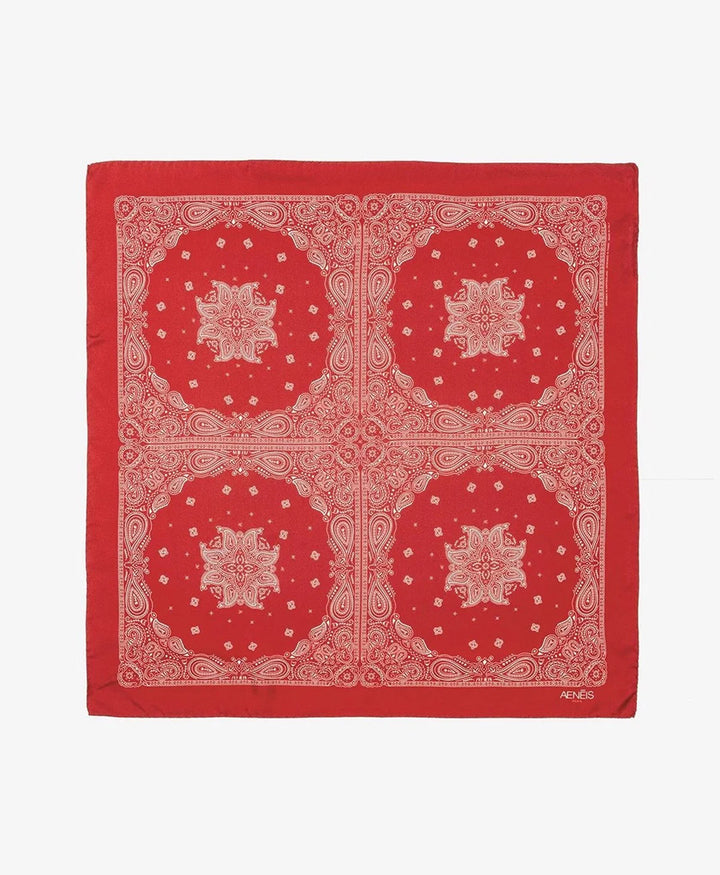 Seiden-Foulard "Minimal Bandana Silk Scarf" - Rot