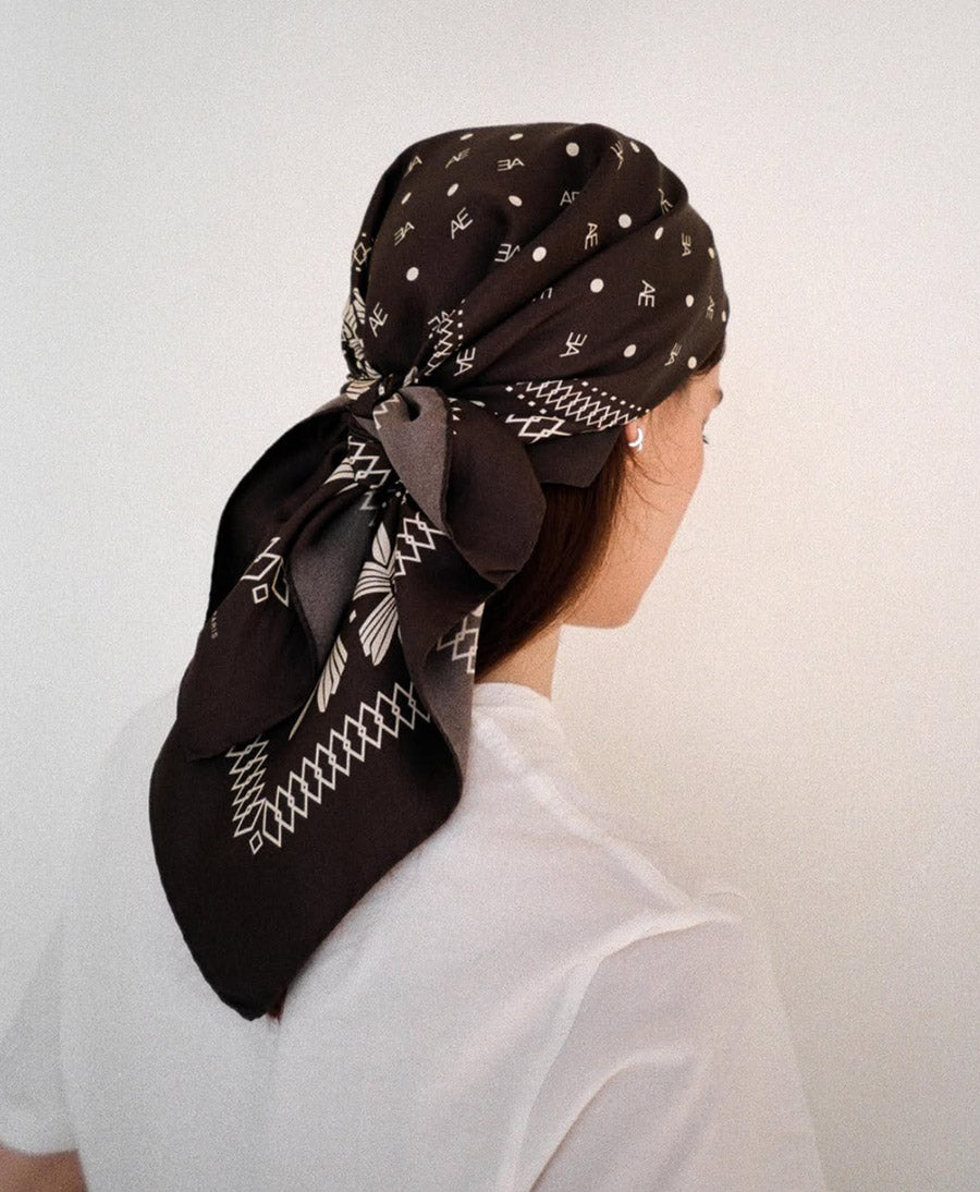 Seiden-Foulard "AE Bandana Silk Scarf" - Antracite