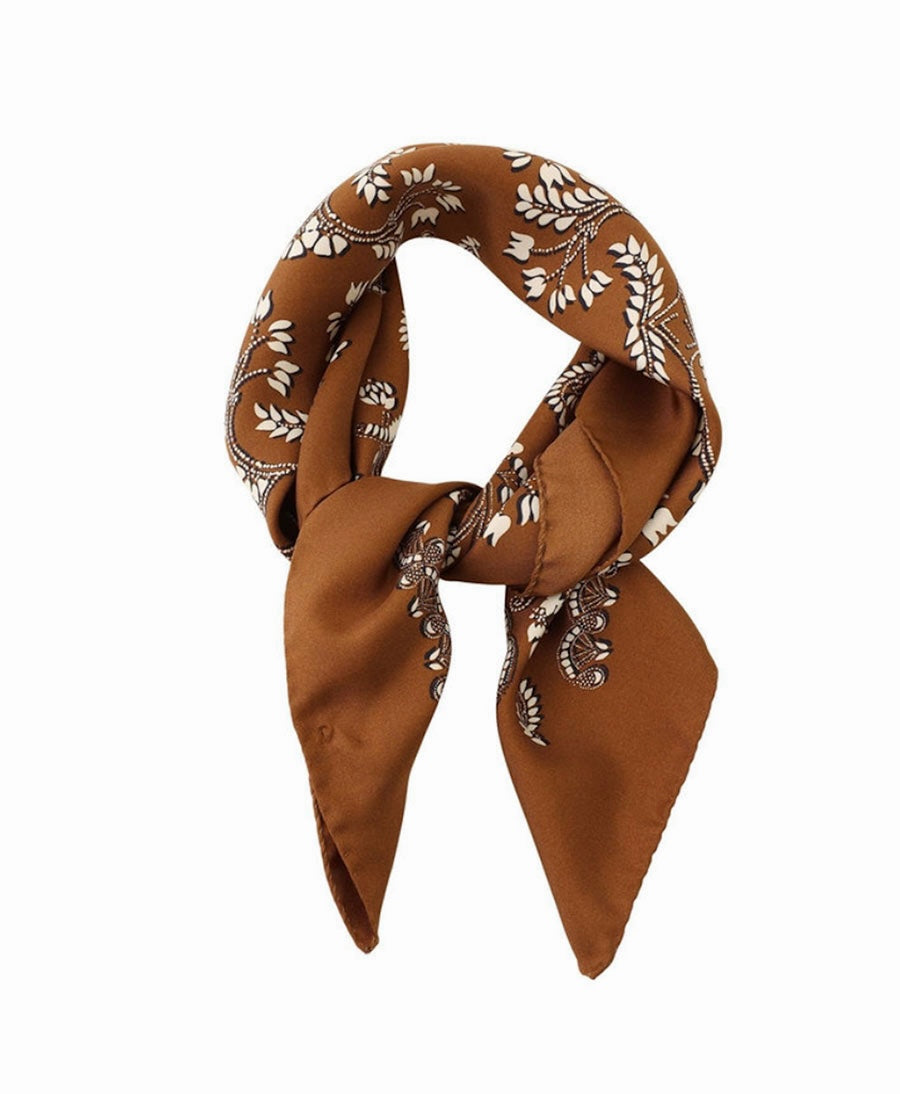 Seiden-Foulard "Grano Silk Scarf" - Coffee