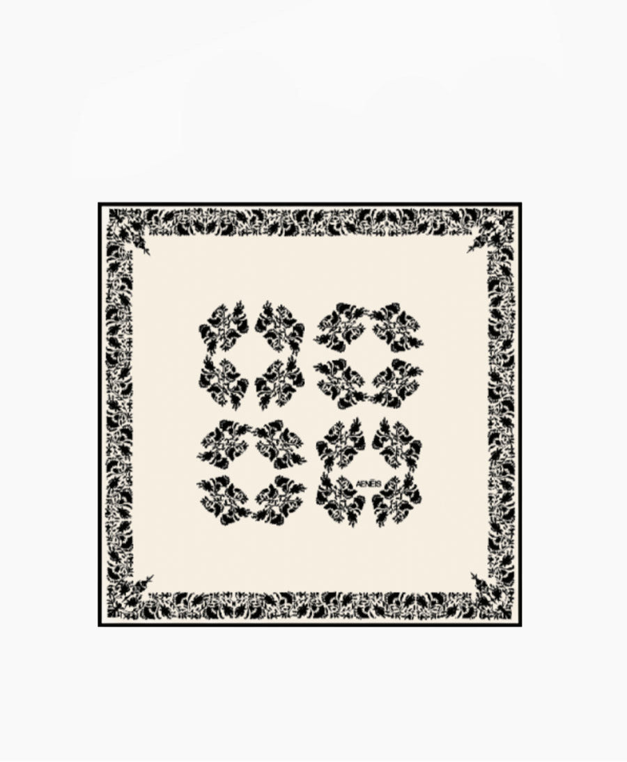 Seiden-Foulard "Lace Tapestry Silk Scarf" - Chalk