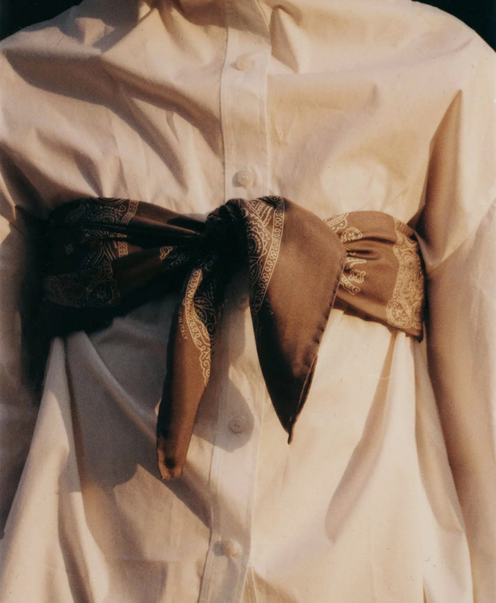 Seiden-Foulard "Minimal Bandana Silk Scarf" - Shiitake