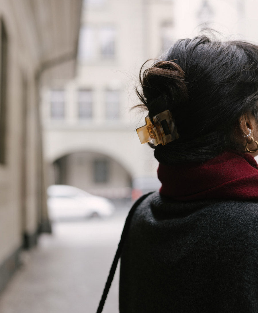Haarklammer FRANCA aus Acetat - Bernstein