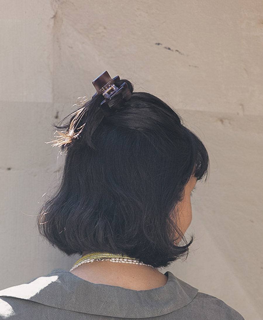 Haarklammer FRANCA aus Acetat - Mocca