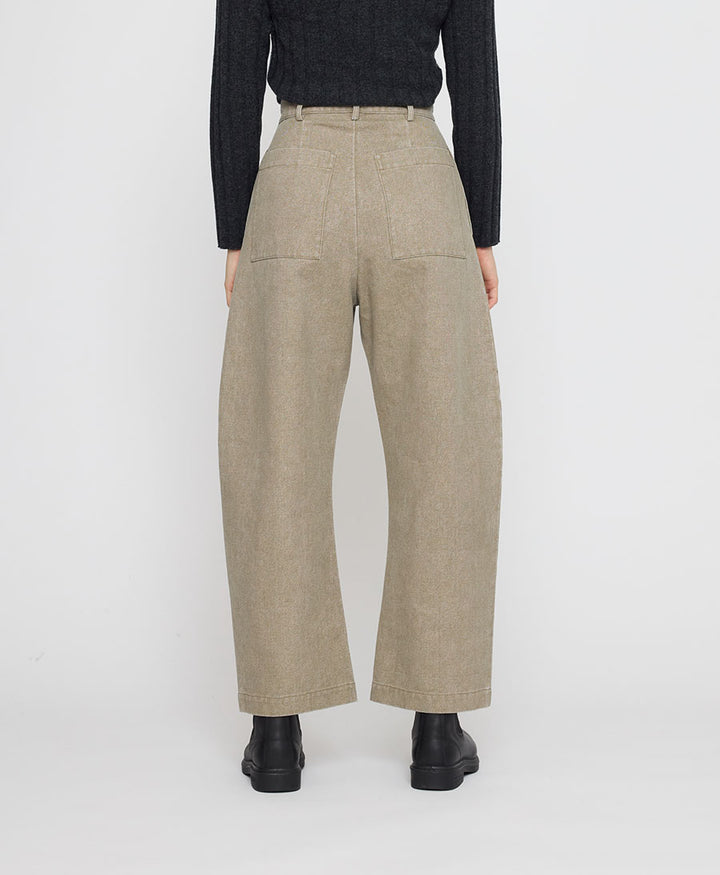 Stoffhose Tailored Curve Legged Trouser - Washed Tan