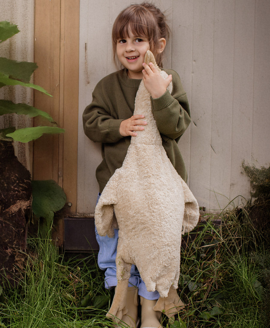Gans (gross) Kuscheltier & Wärmekissen - Beige