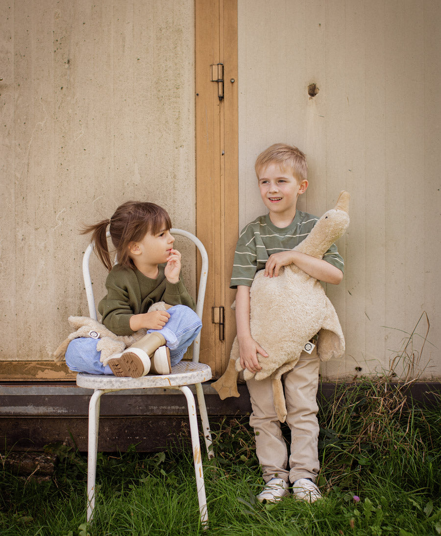 Gans (gross) Kuscheltier & Wärmekissen - Beige