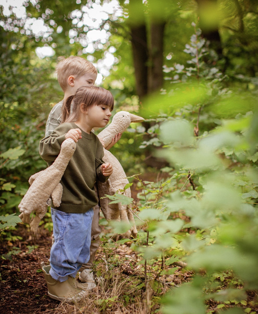 Gans (gross) Kuscheltier & Wärmekissen - Beige