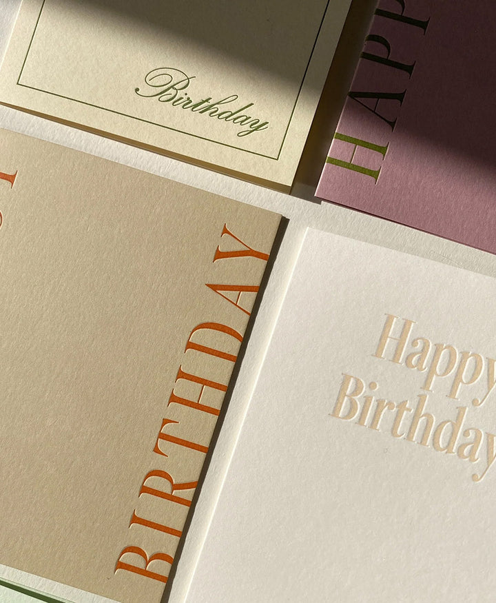 Geprägte Karte mit Couvert "HAPPY BIRTHDAY TO YOU" Natur