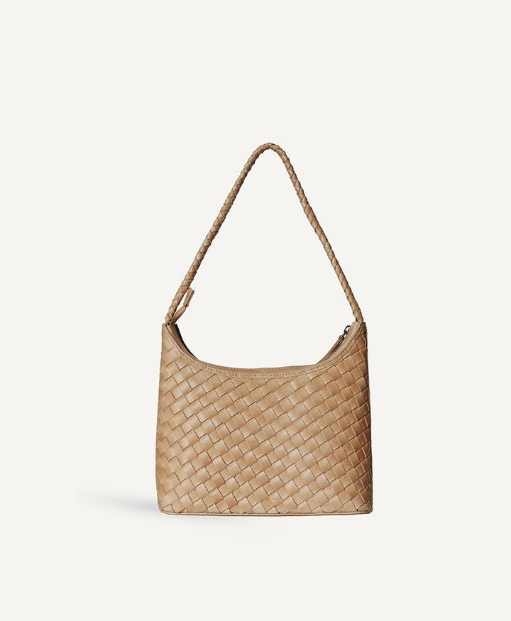 Gewebte Ledertasche "MARNI SMALL" - Caramel - BEMBIEN - clomes