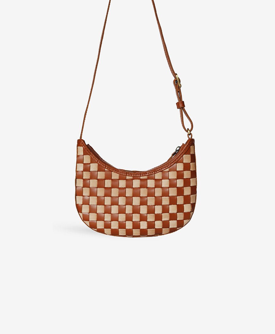 Gewebte Umhängetasche "Mini Sling" - Caramel x Sienna - BEMBIEN - clomes