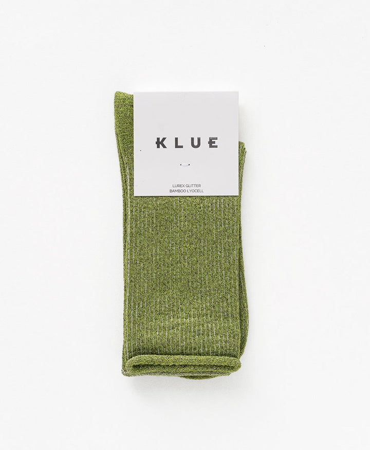 Glitzer Socken Lyocell - Olivgrün