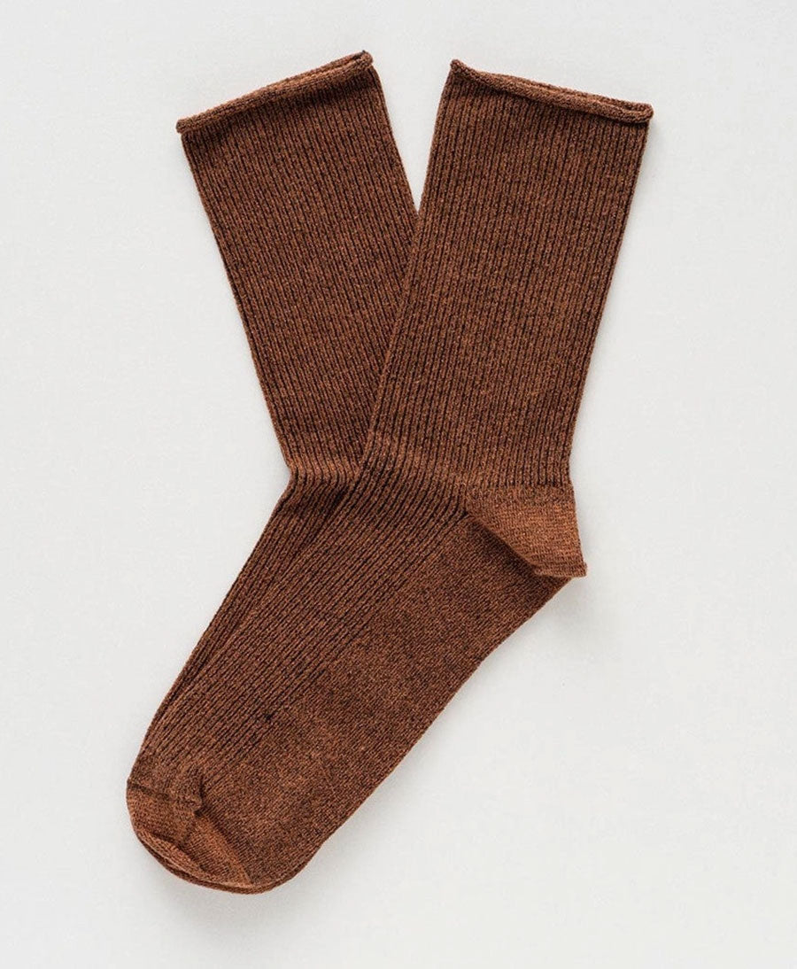 Glitzer Socken Lyocell - Braun