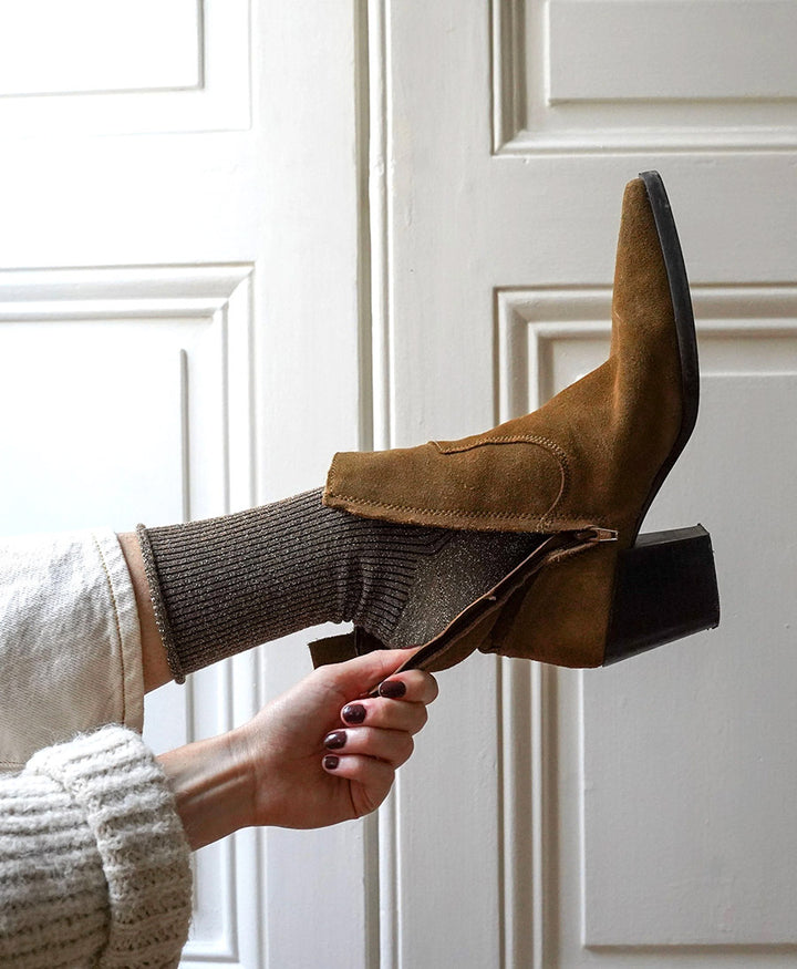 Glitzer Socken Lyocell - Caramel