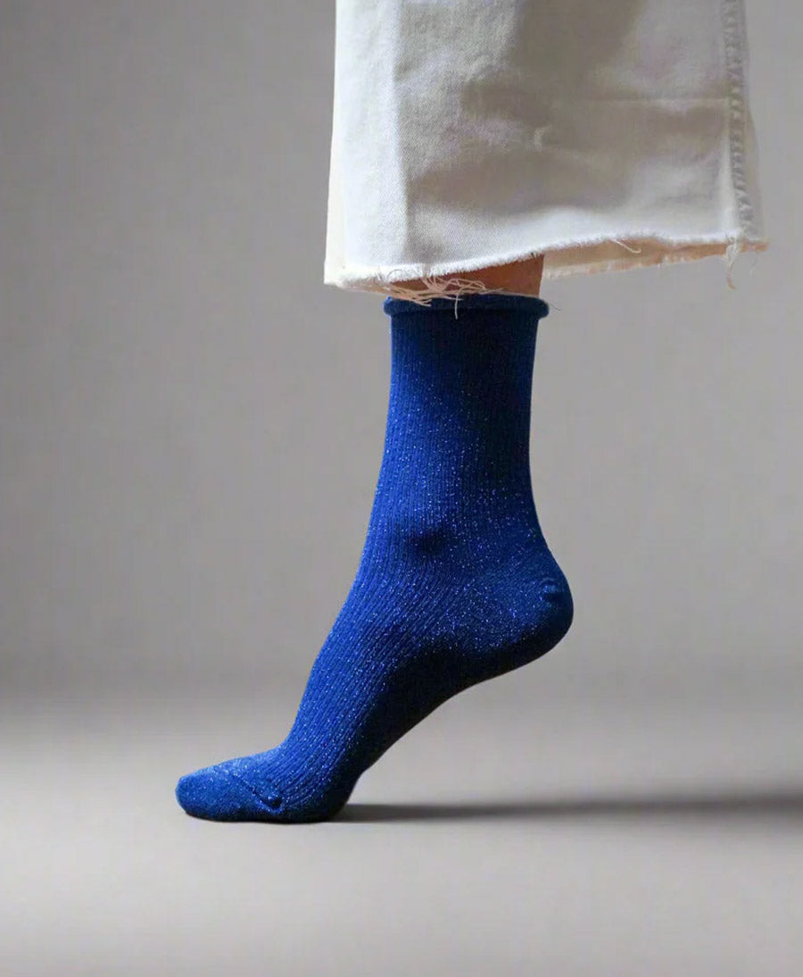 Glitzer Socken Lyocell - Königsblau