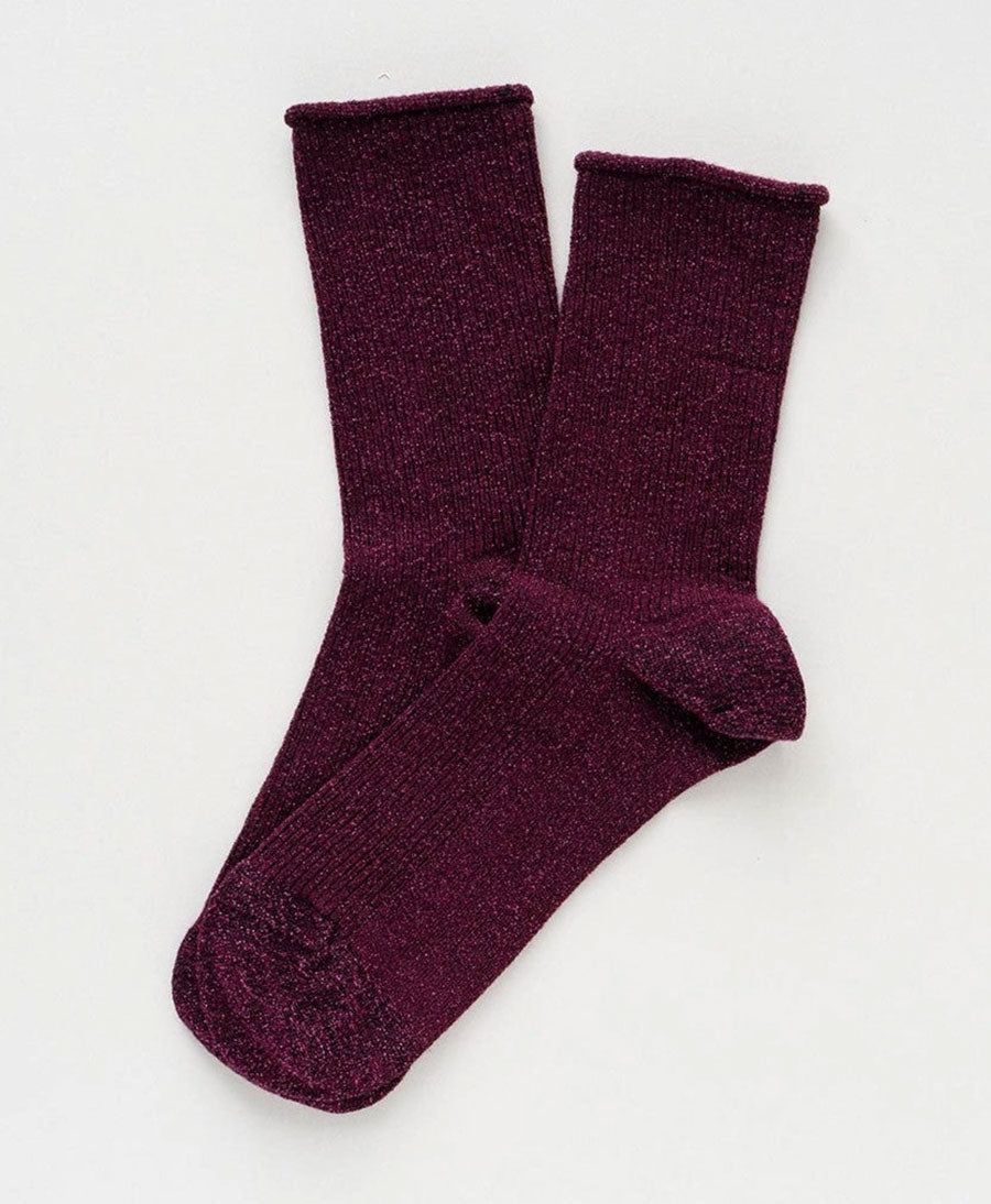 Glitzer Socken Lyocell - Burgunderrot