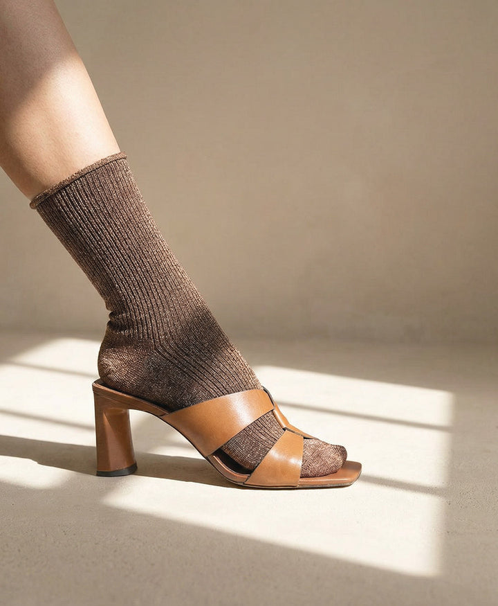 Glitzer Socken Lyocell - Caramel