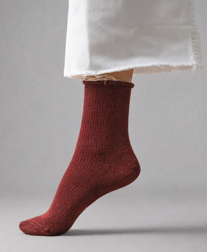 Glitzer Socken Lyocell - Rot