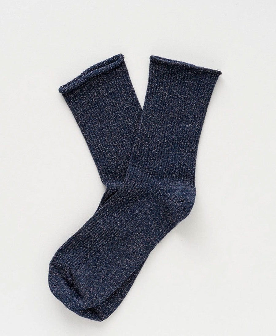 Glitzer Socken Lyocell - Dunkelblau