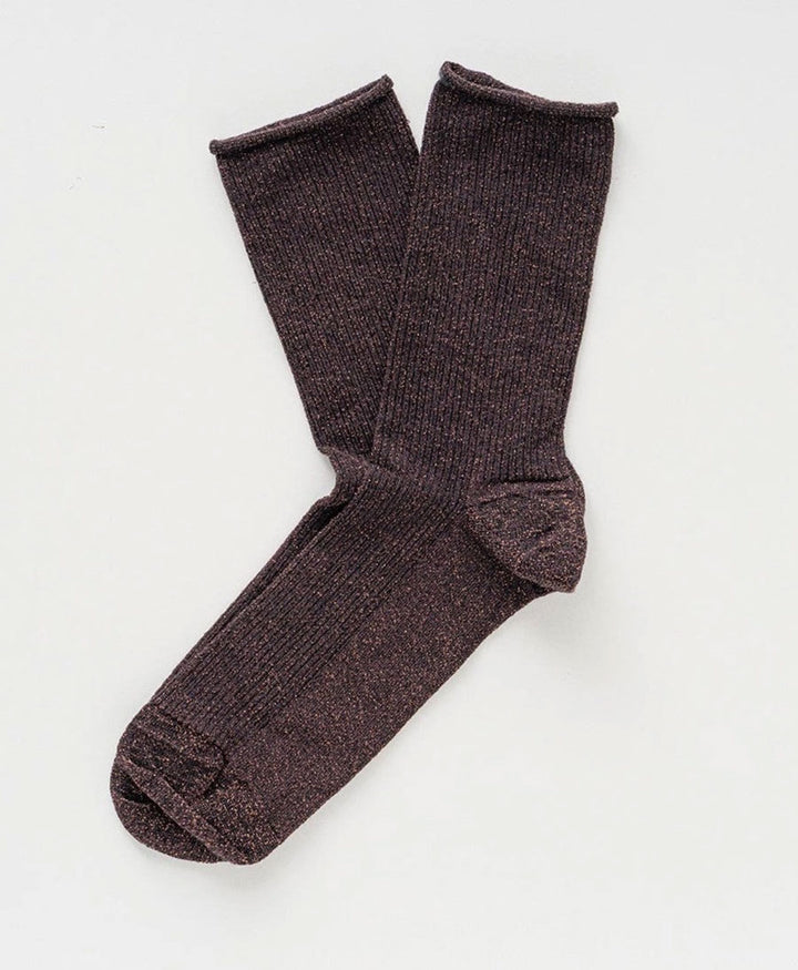 Glitzer Socken Lyocell - Dunkelbraun