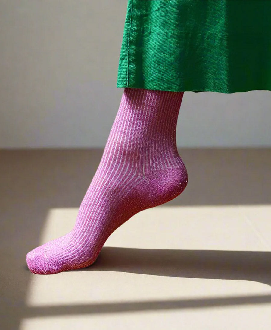 Glitzer Socken Lyocell - Fuchsia