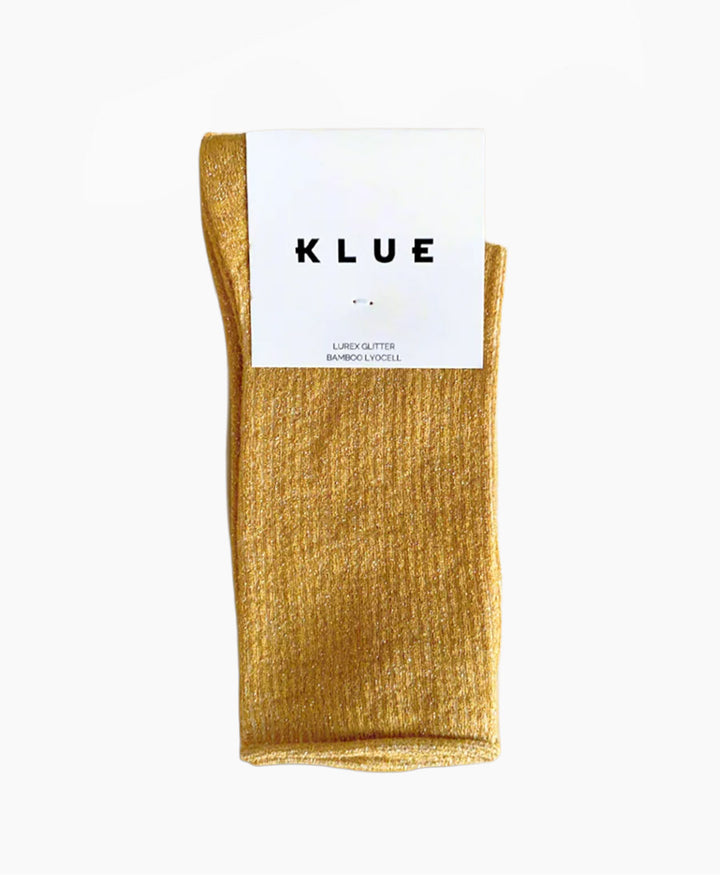 Glitzer Socken Lyocell - Senfgelb
