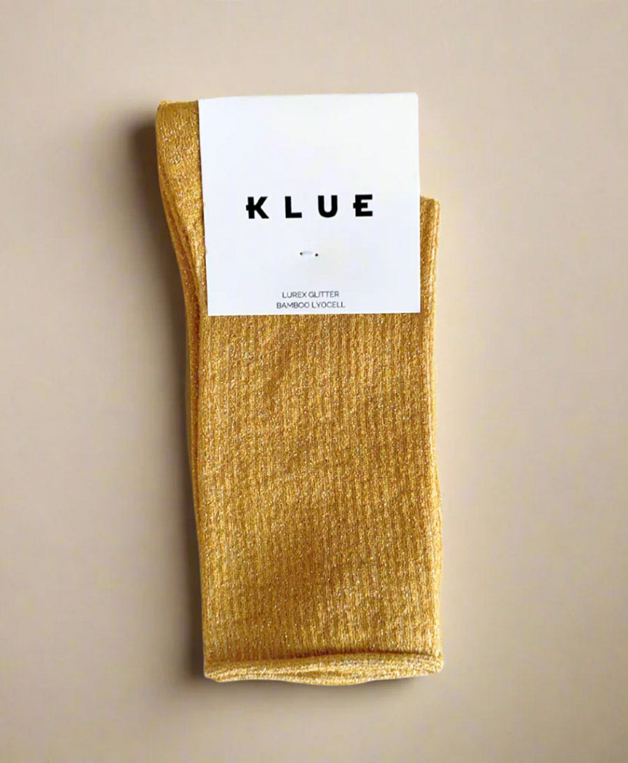 Glitzer Socken Lyocell - Senfgelb