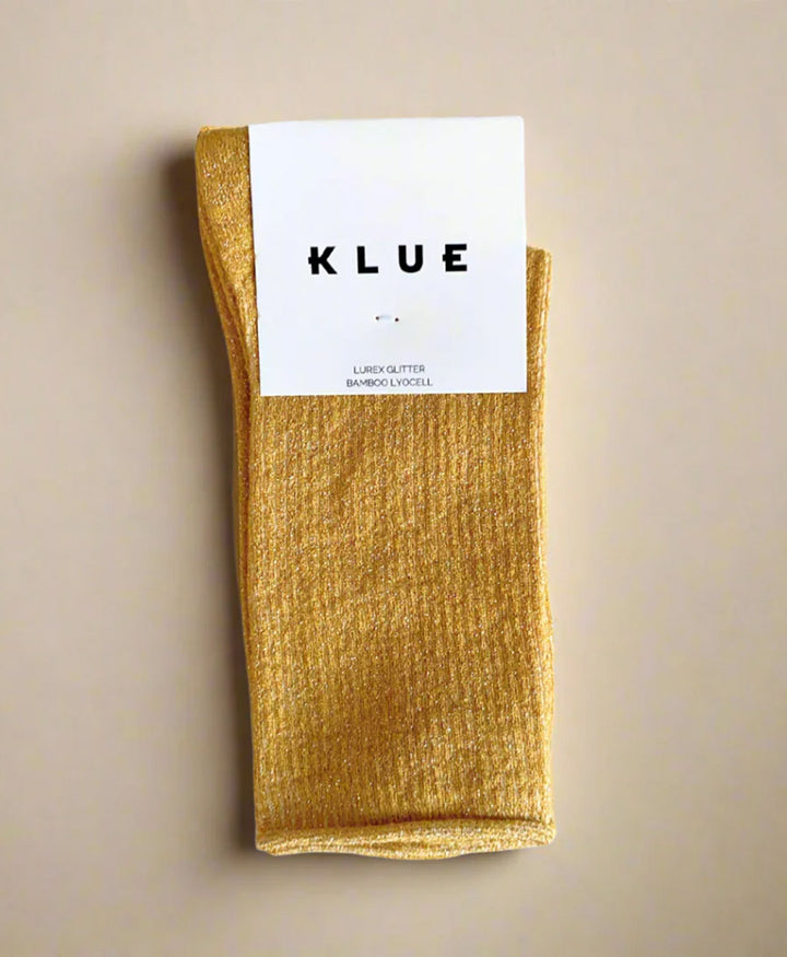 Glitzer Socken Lyocell - Senfgelb