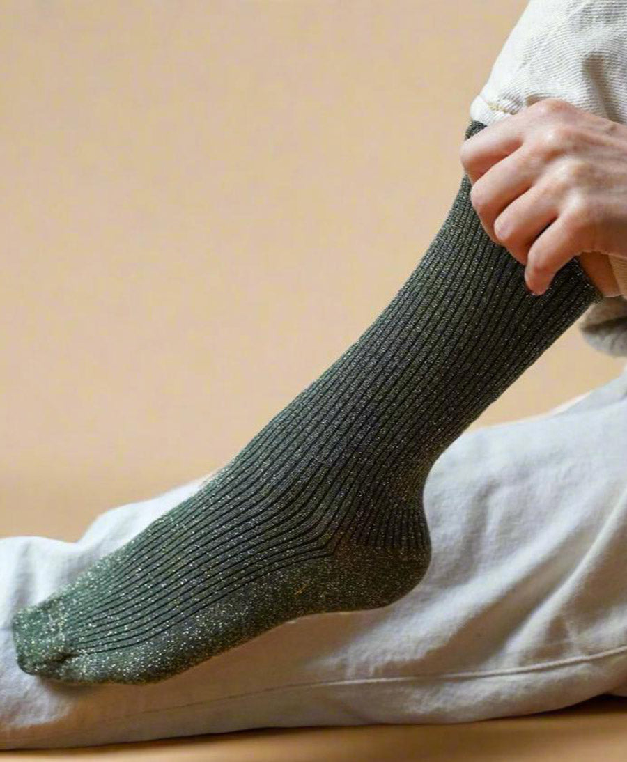 Glitzer Socken Lyocell - Khaki