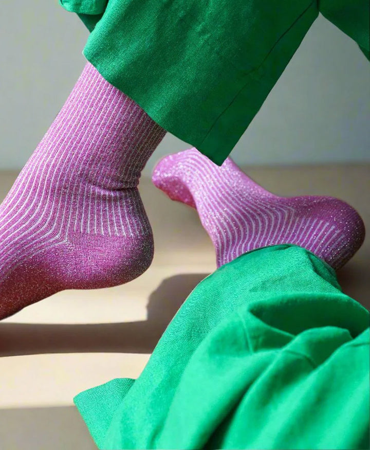 Glitzer Socken Lyocell - Fuchsia