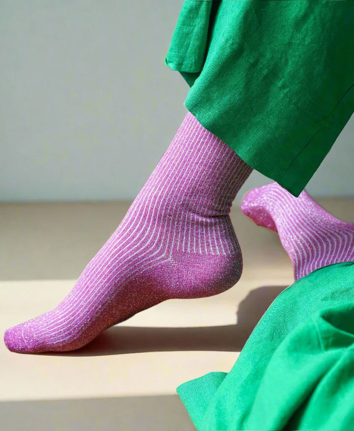 Glitzer Socken Lyocell - Fuchsia