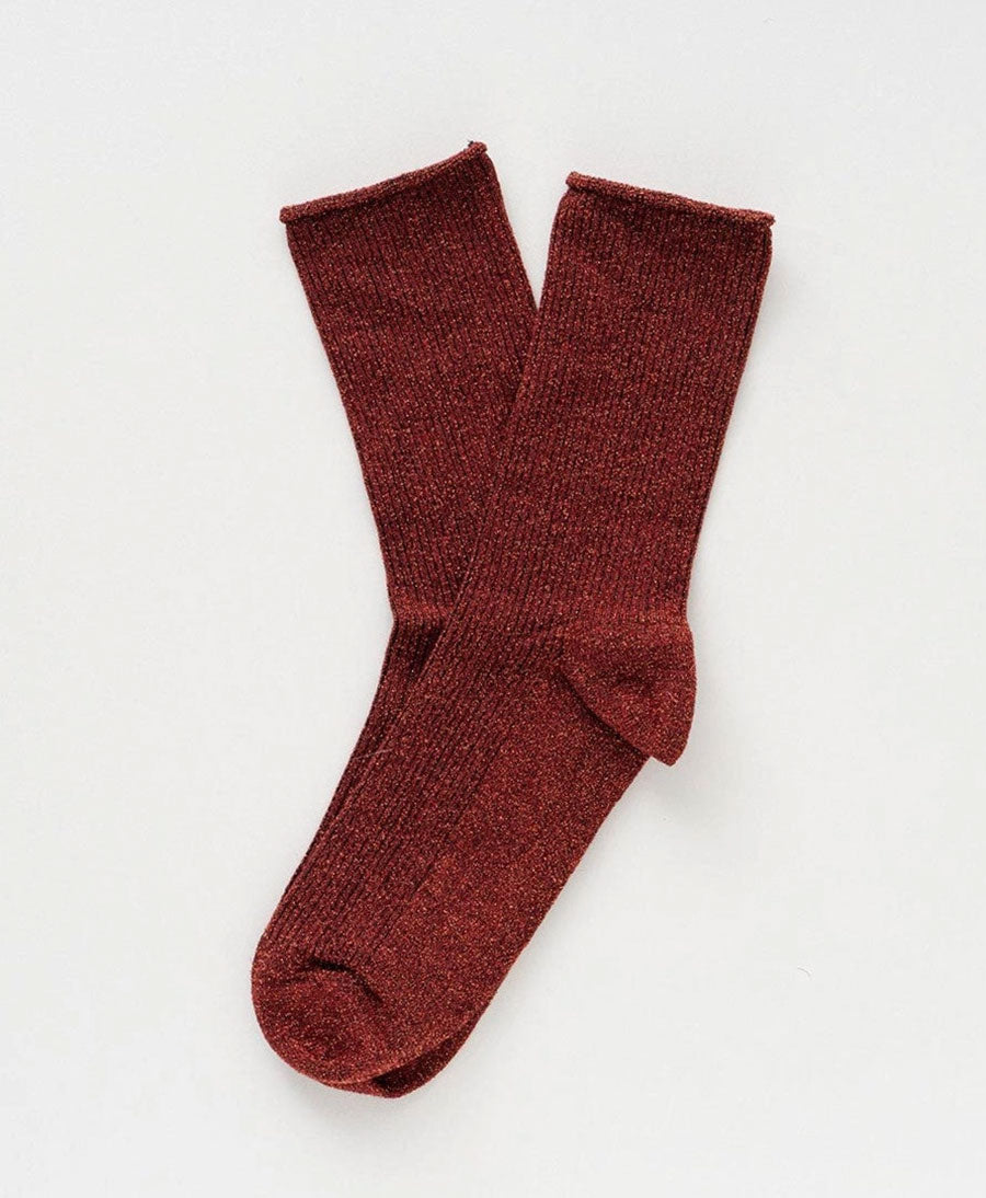 Glitzer Socken Lyocell - Rot