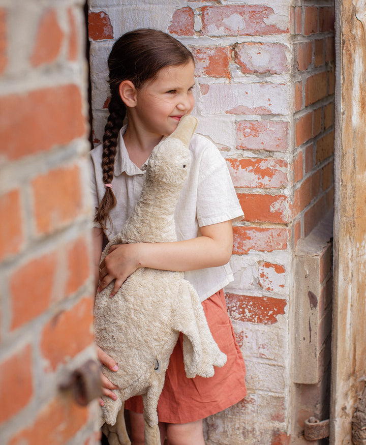 Gans (gross) Kuscheltier & Wärmekissen - Beige