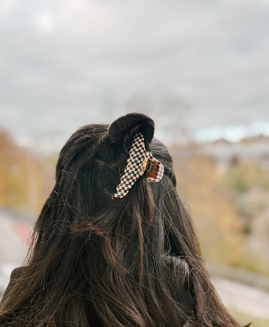 Haarklammer CLAIRE (L) aus Acetat - Karo