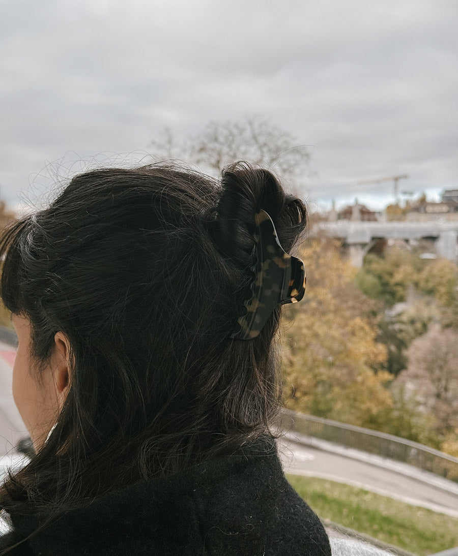 Haarklammer CLAIRE (L) aus Acetat - Tortoise