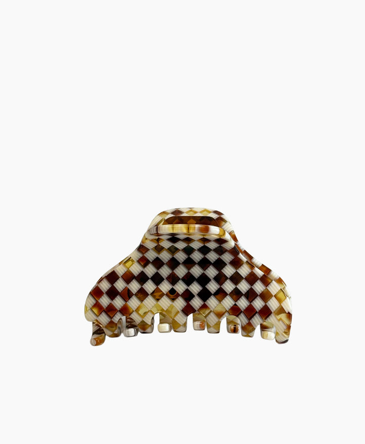 Haarklammer CARLA (M) aus Acetat - Karo