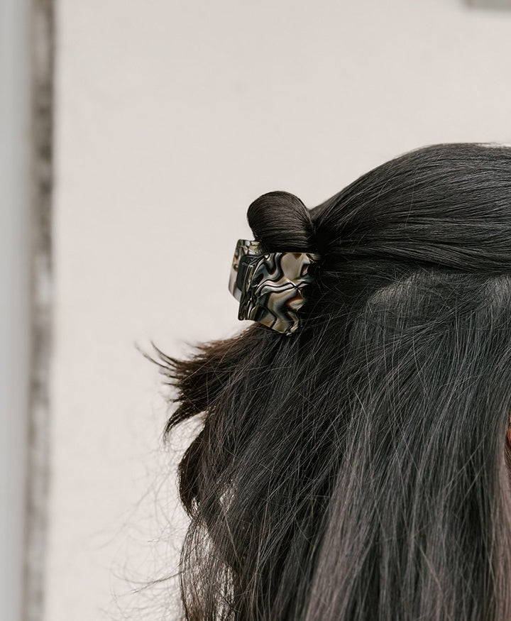 Haarklammer CLEO (S) aus Acetat - Onyx