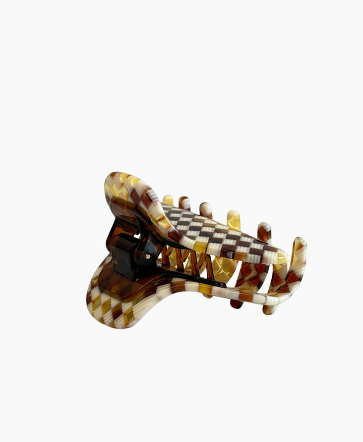 Haarklammer CARLA (M) aus Acetat - Karo