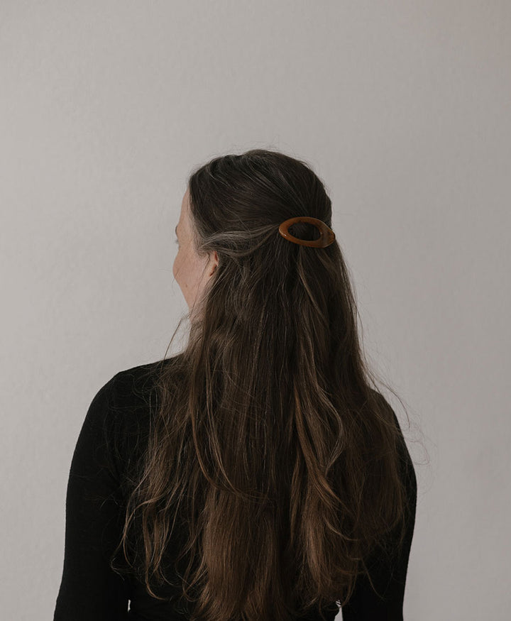 Flache Haarklammer ALMA - Cognac Tortoise