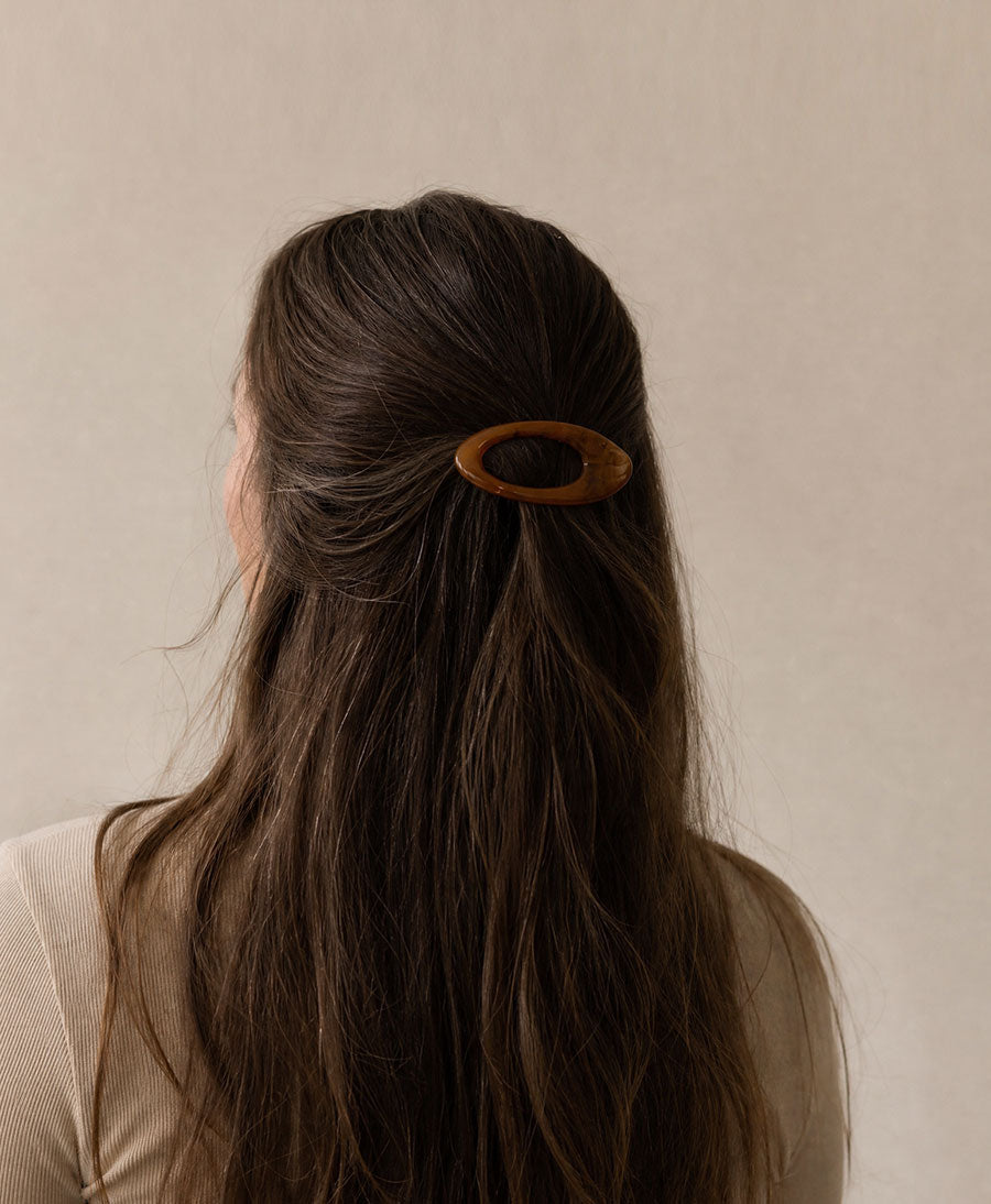 Flache Haarklammer ALMA - Cognac Tortoise