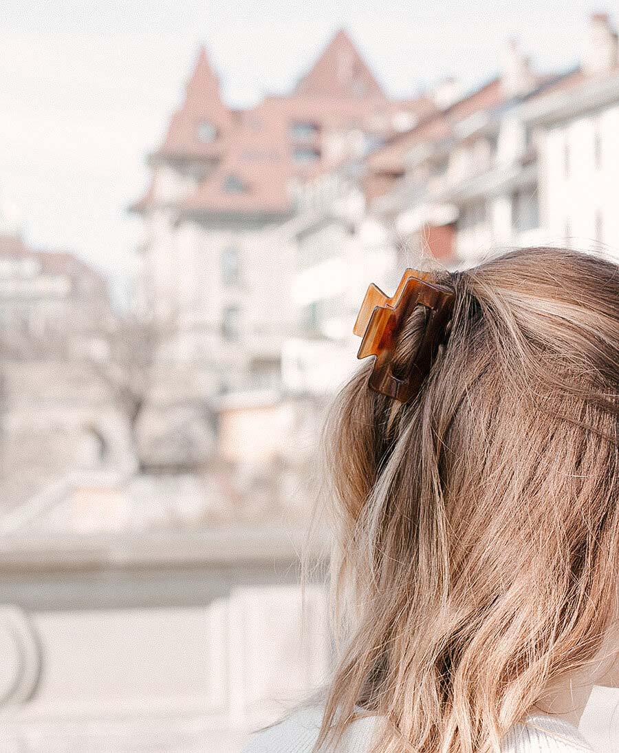 Haarklammer FRIDA aus Acetat - Caramel - Clomes - clomes