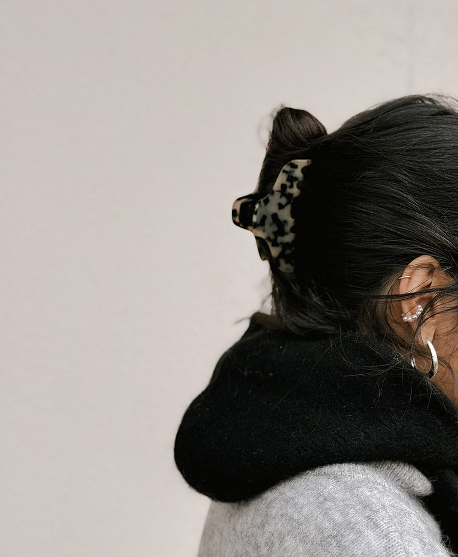 Haarklammer CLAIRE (L) aus Acetat - Helles Tortoise