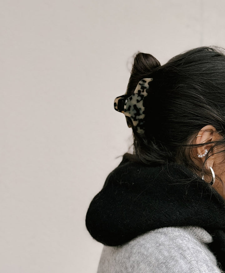 Haarklammer CLAIRE (L) aus Acetat - Helles Tortoise