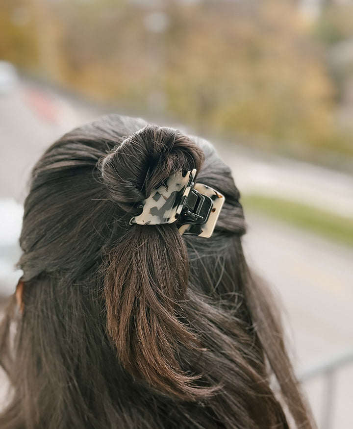 Haarklammer CLEO (S) aus Acetat - Helles Tortoise